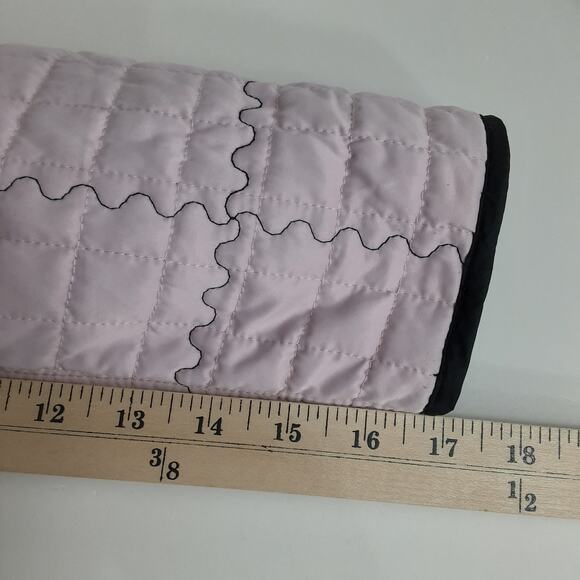 Vintage Reversible Quilted Jacket Down Filled Baby Pink Embroidered Puffer Coat - Picture 14 of 14